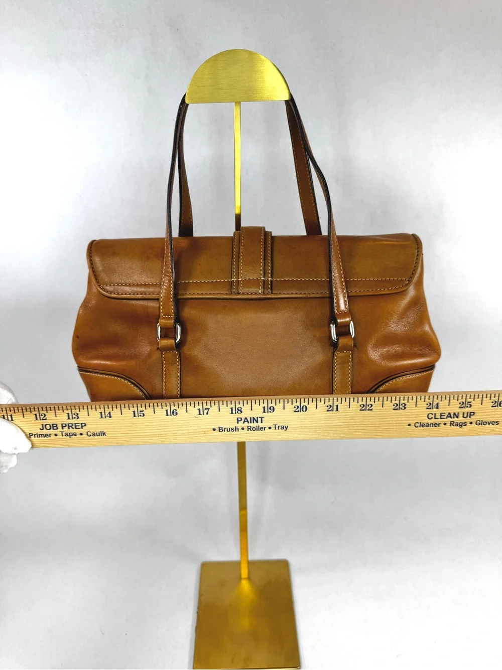 Vintage Coach Hamptons Flap Satchel 9267 British Tan Leather Shoulder Bag